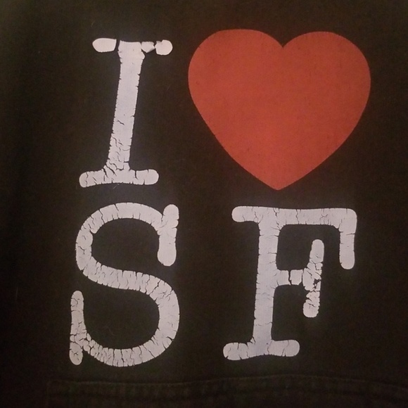Distressed I Love SF Hoodie/I Heart SF Sweatshirt - Picture 2 of 4